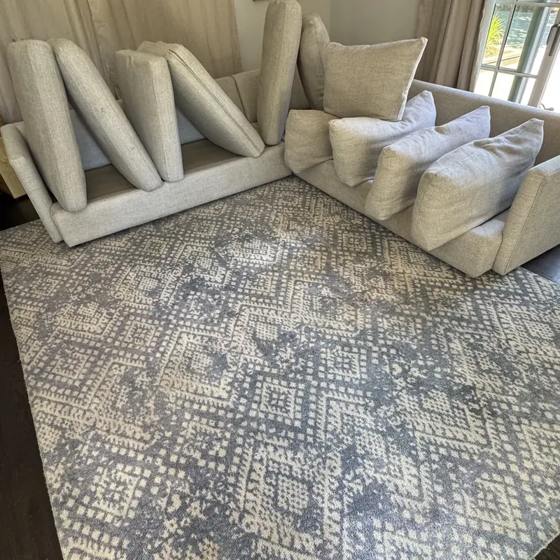 Living room after rug and sectional cleaning in San Francisco