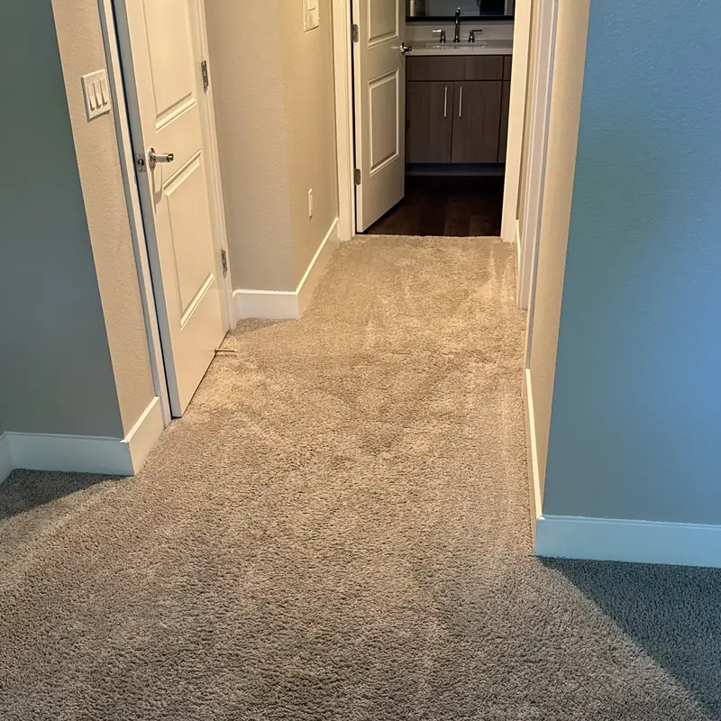 Hallway carpet cleaned during apartment turnover