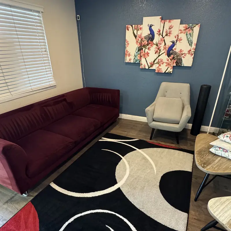Living room after sofa and area rug cleaning in San Mateo