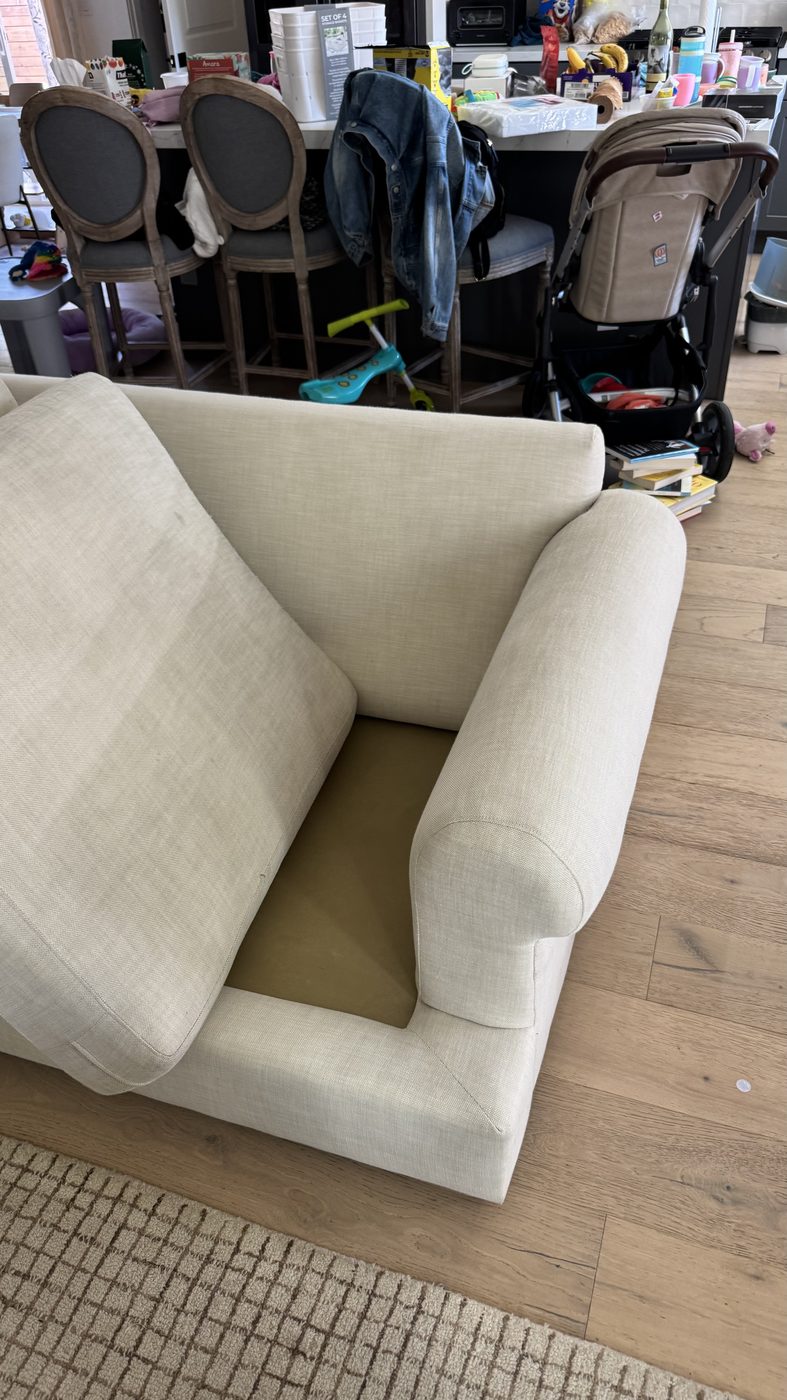 Sectional sofa after deep cleaning in San Mateo