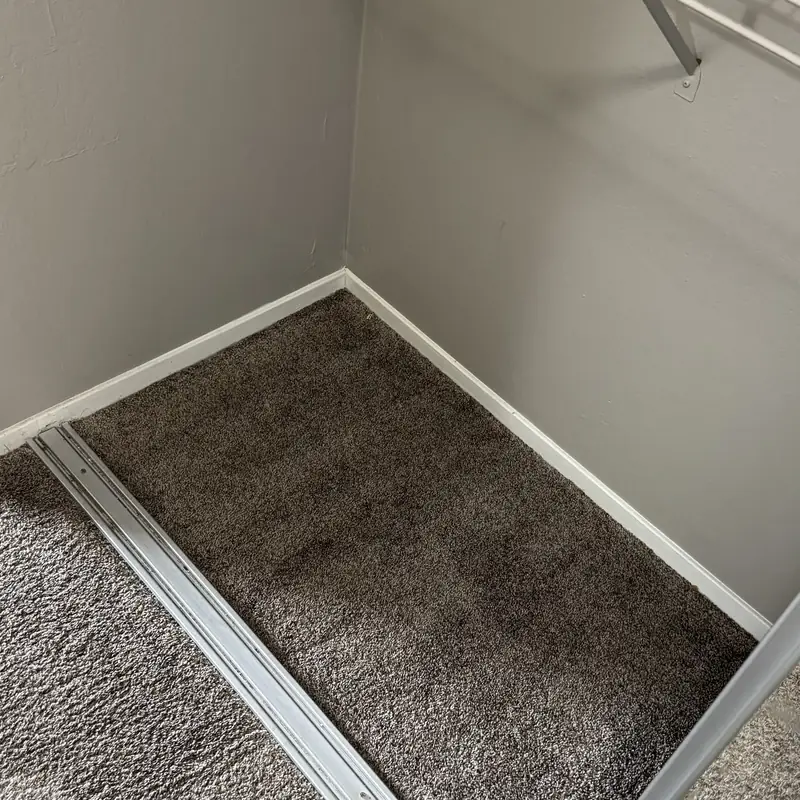 Doorway threshold carpet after deep cleaning