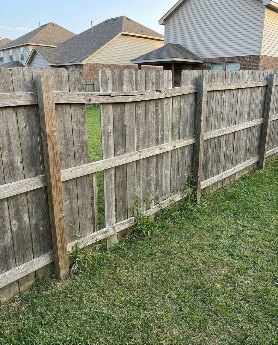 Broken fence before repair