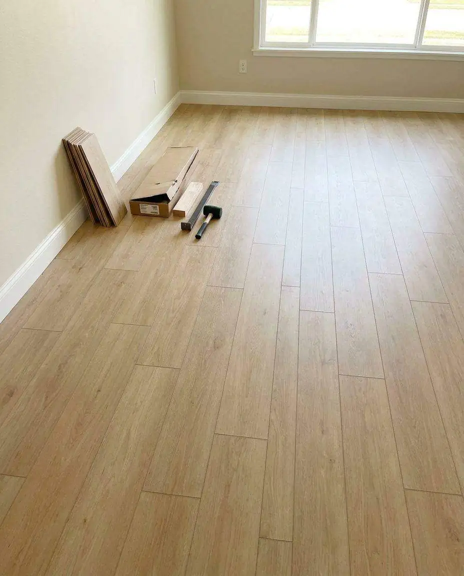 New laminate flooring installed